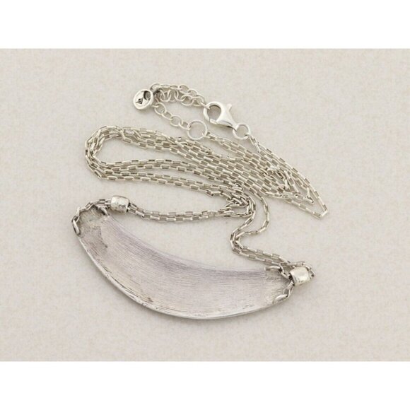 Sterling Silver Etched Lunar Necklace 18" to 20" Silpada - Picture 8 of 8